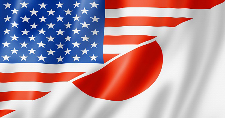 Usa And Japan Flag